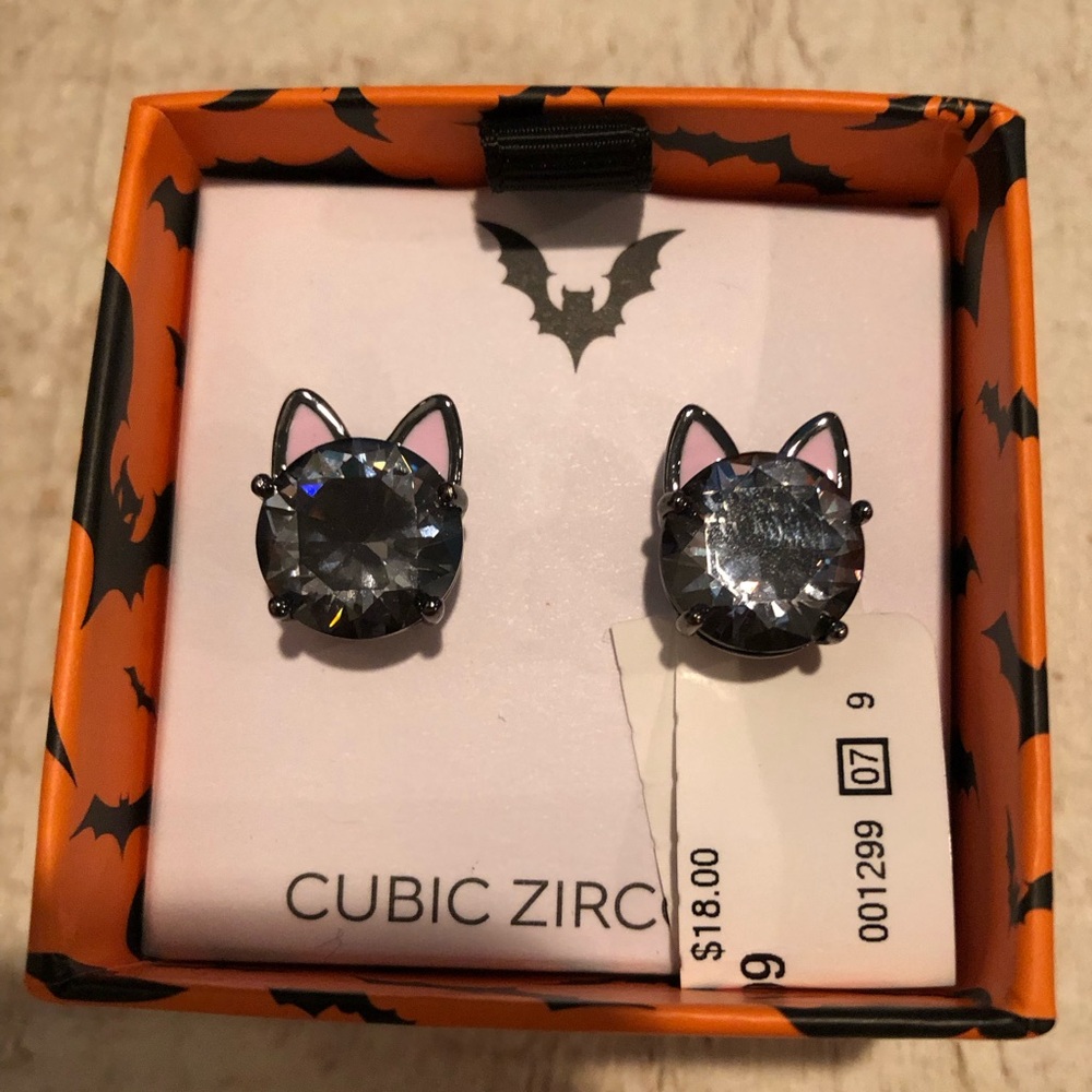Halloween Cat Ear Stud Earrings